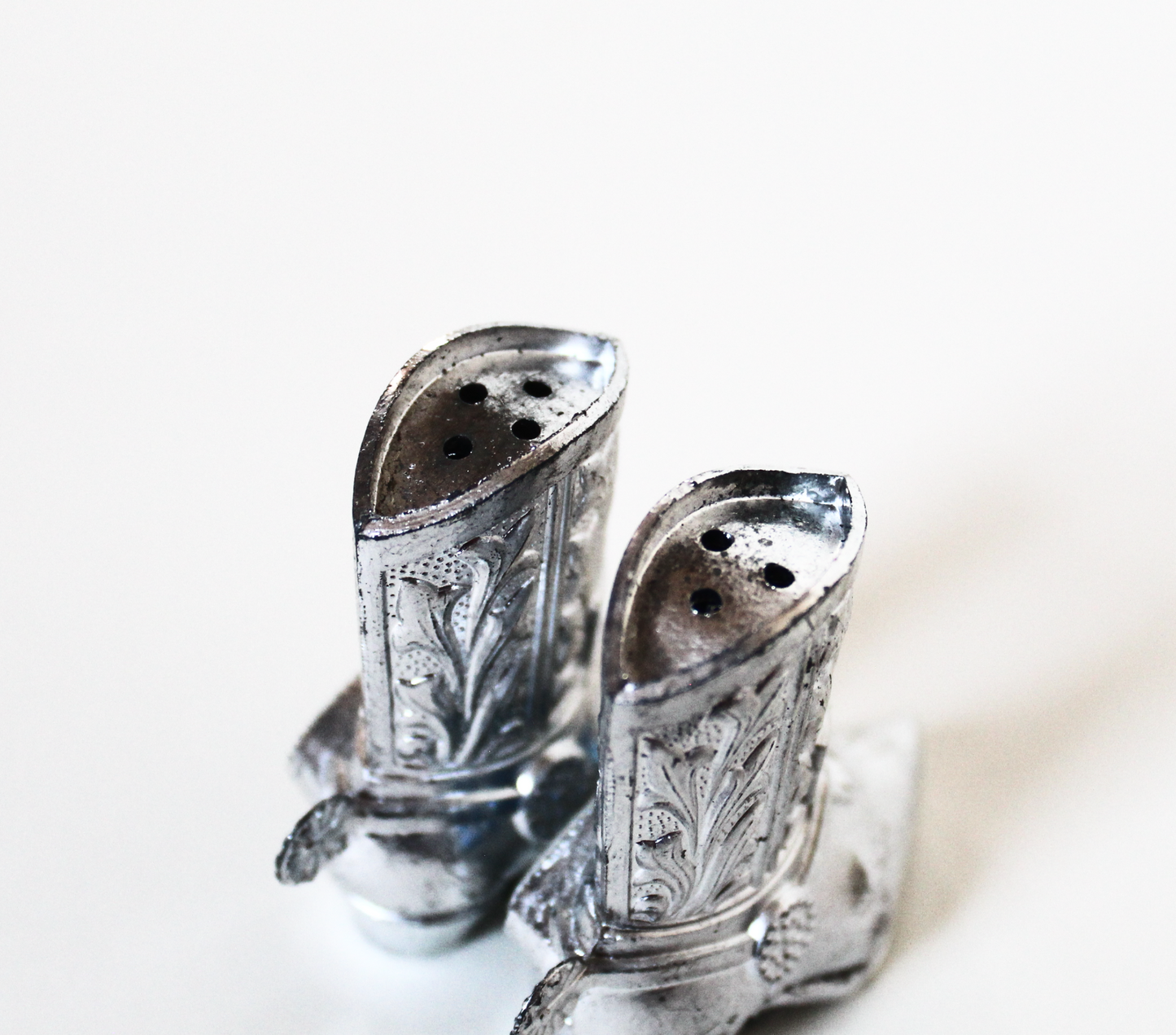 Silver Cowboy Boot S&P Shakers